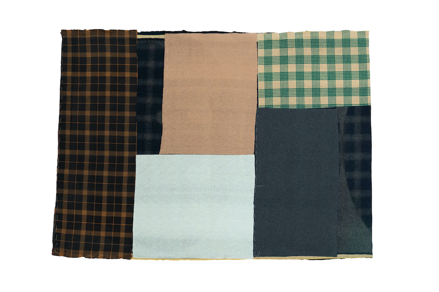 ラグ・カーペット D&department RUG LIFESTOCK 尾州産のウール生地を再利用した 一点もののラグマットRUG