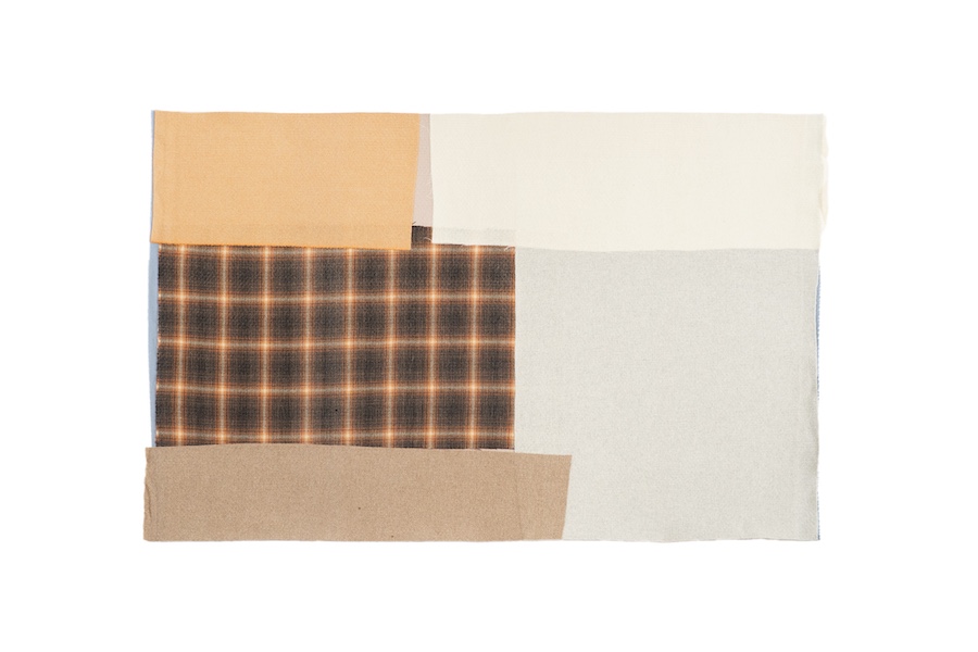 尾州産のウール生地を再利用した 一点もののラグマットRUG LIFESTOCK