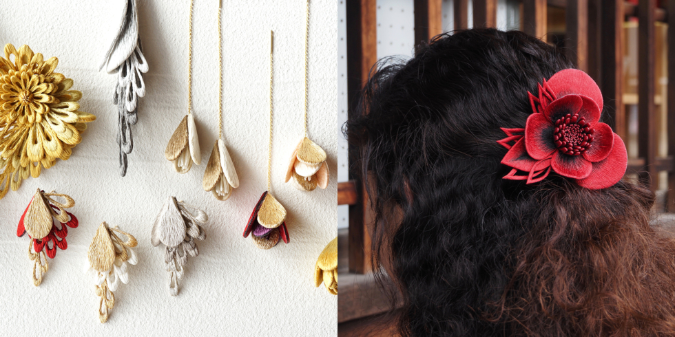 群馬 高澤恵美の刺繍花アクセサリー | D&DEPARTMENT