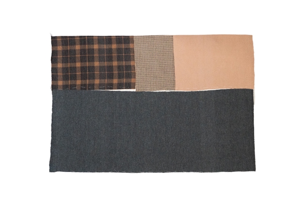 尾州産のウール生地を再利用した 一点もののラグマットRUG LIFESTOCK