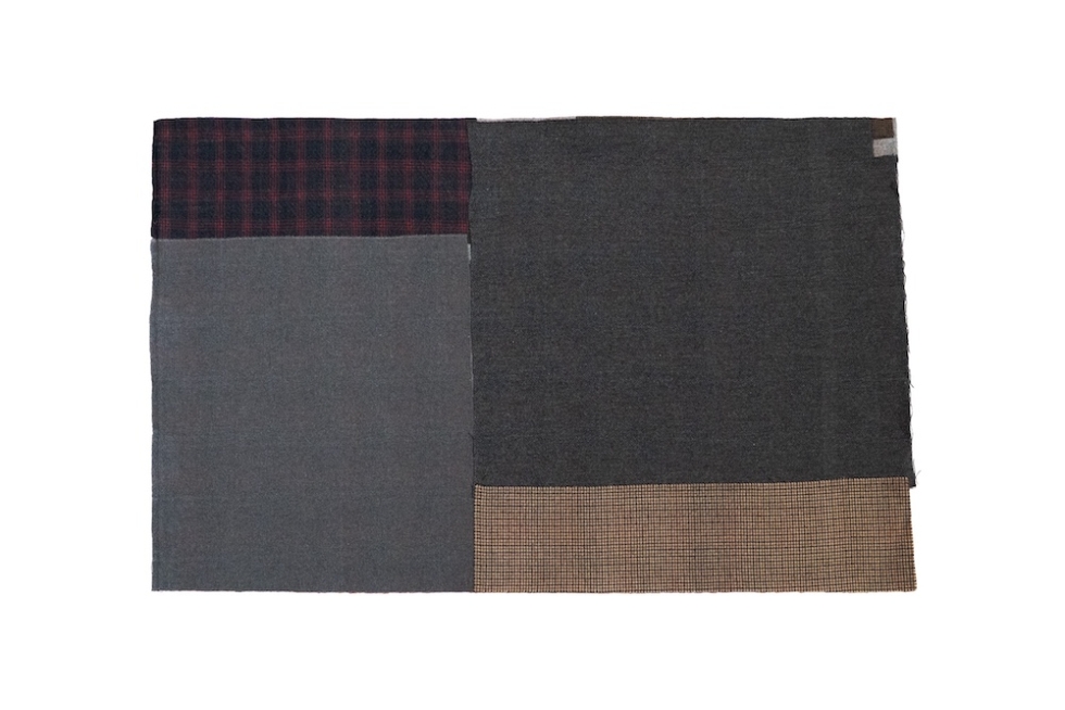 尾州産のウール生地を再利用した 一点もののラグマットRUG LIFESTOCK